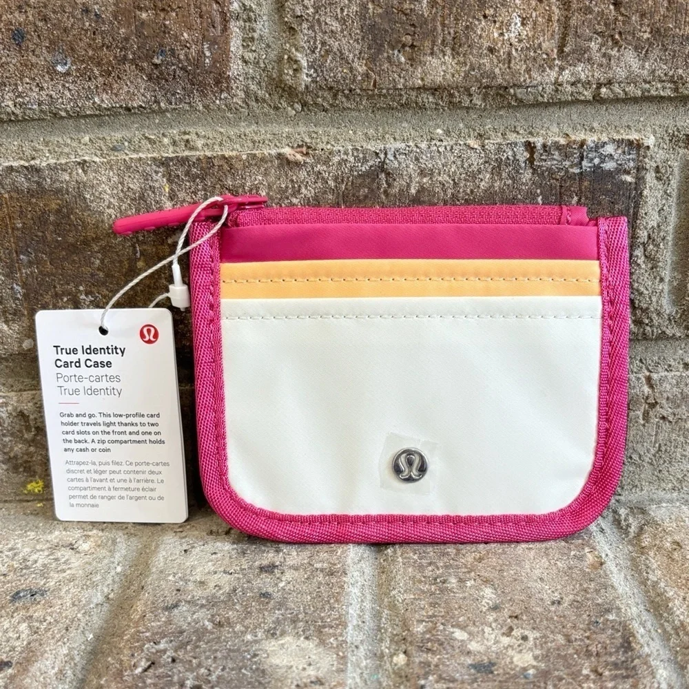 NWT Lululemon True Identity Card Case In Raspberry Coulis/Rock Melon/Light Ivory